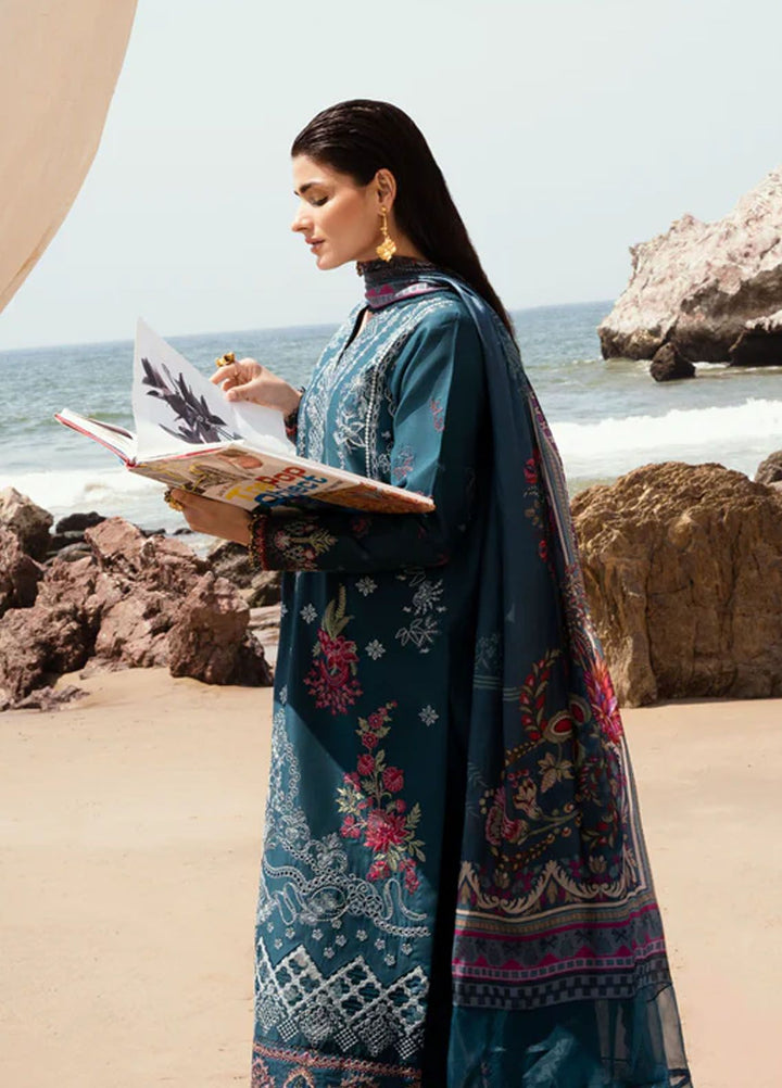 Florent Embroidered  Suits Unstitched 3 Piece FL24E FL-1B - Eid Collection