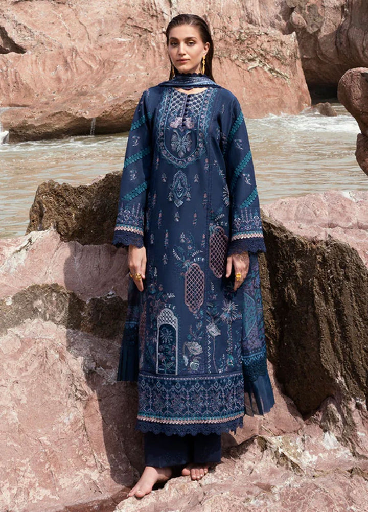 Florent Embroidered  Suits Unstitched 3 Piece FL24E FL-2B - Eid Collection