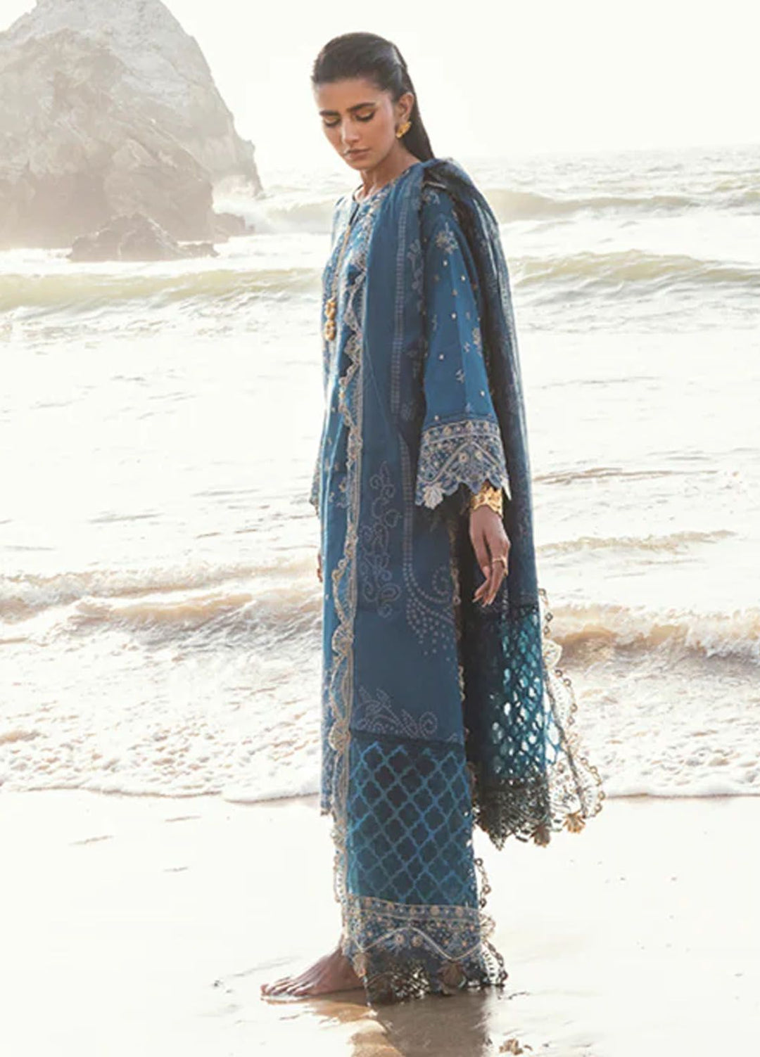 Florent Embroidered  Suits Unstitched 3 Piece FL24E FL-3B - Eid Collection