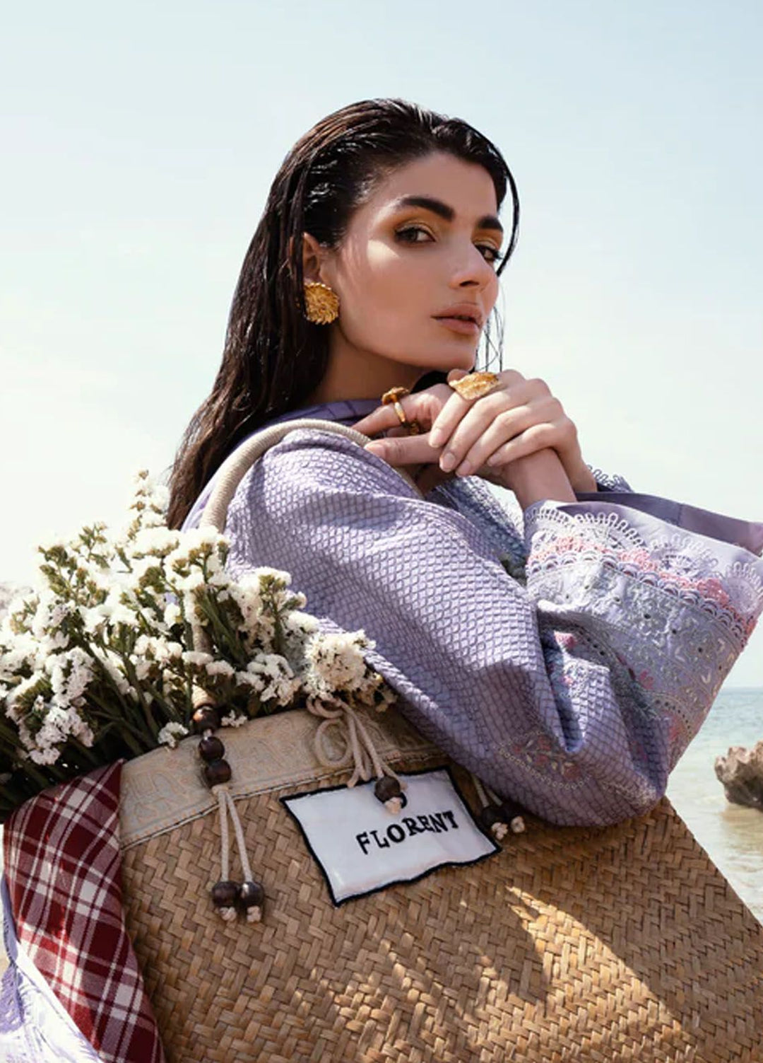 Florent Embroidered  Suits Unstitched 3 Piece FL24E FL-5B - Eid Collection