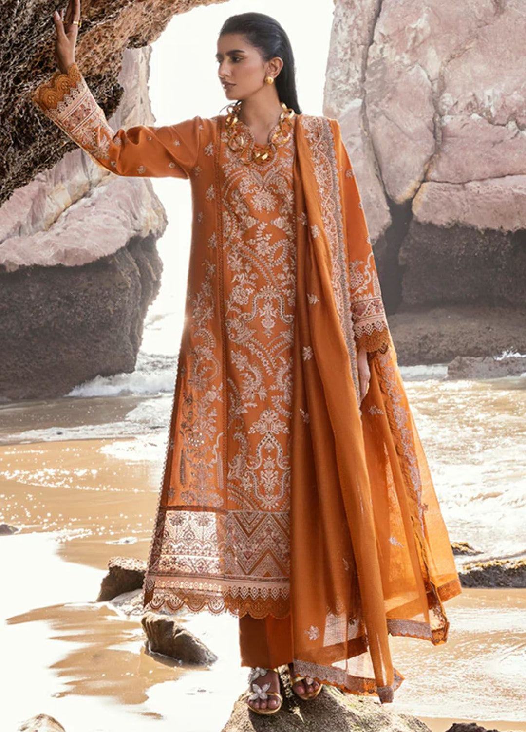 Florent Embroidered  Suits Unstitched 3 Piece FL24E FL-8B - Eid Collection