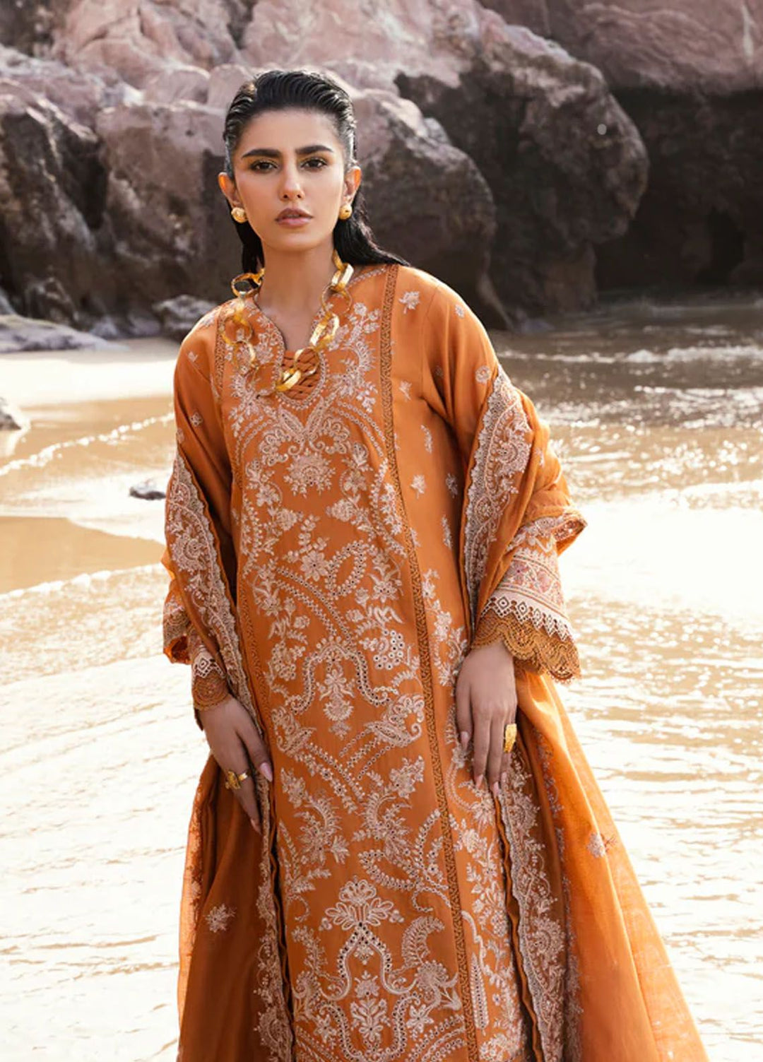 Florent Embroidered  Suits Unstitched 3 Piece FL24E FL-8B - Eid Collection