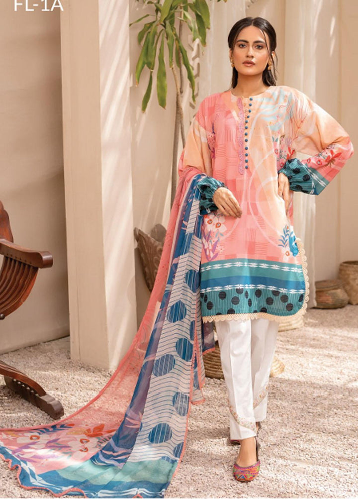 Everyday Wear By Florent Printed Lawn Suits Unstitched 3 Piece FL22-EW2 FL-6B - Summer Collection