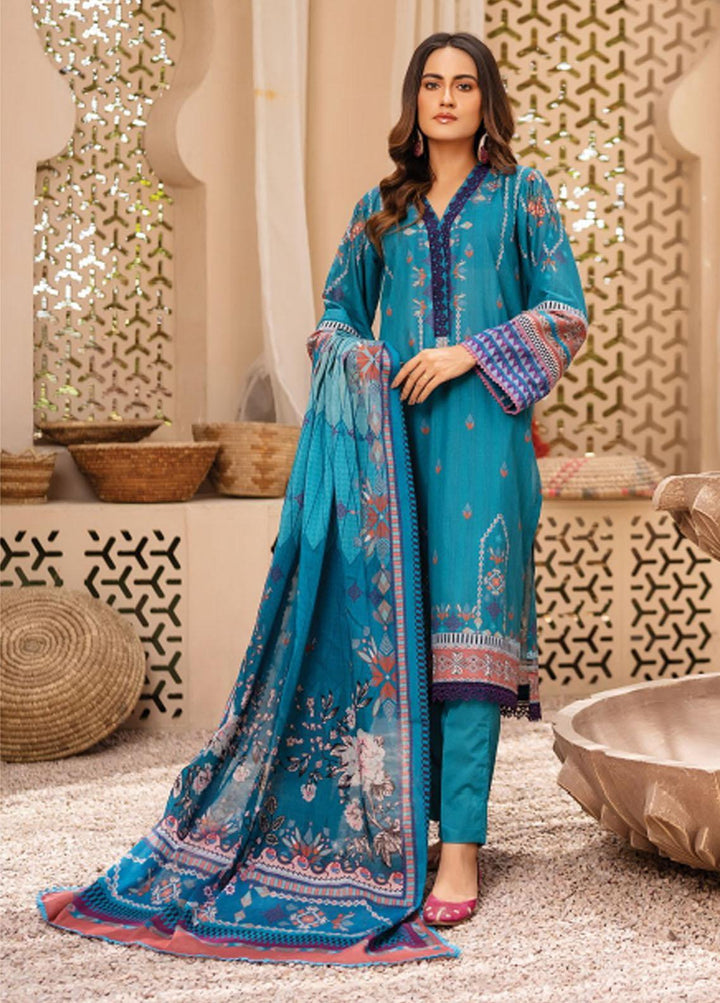 Everyday Wear By Florent Printed Lawn Suits Unstitched 3 Piece FL22-EW2 FL-8B - Summer Collection