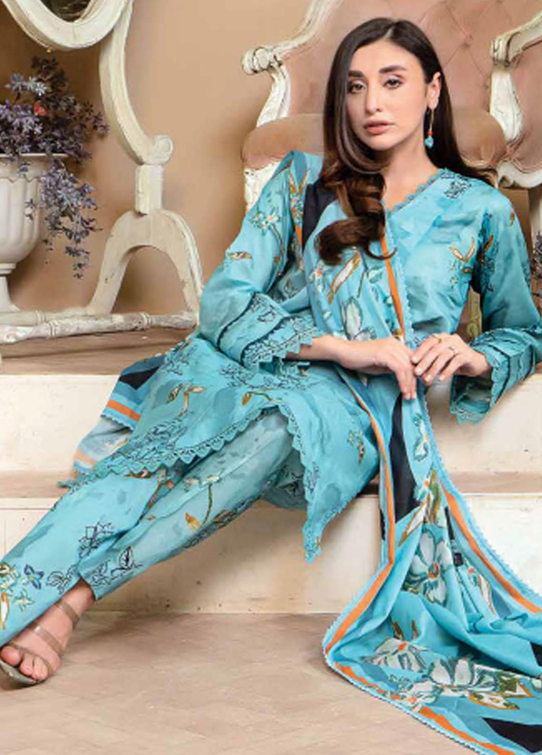 Florent Printed  Suits Unstitched 3 Piece FL23EW-V2 FL-2A - Summer Collection