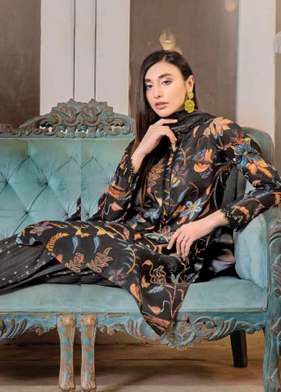 Florent Printed  Suits Unstitched 3 Piece FL23EW-V2 FL-3A - Summer Collection