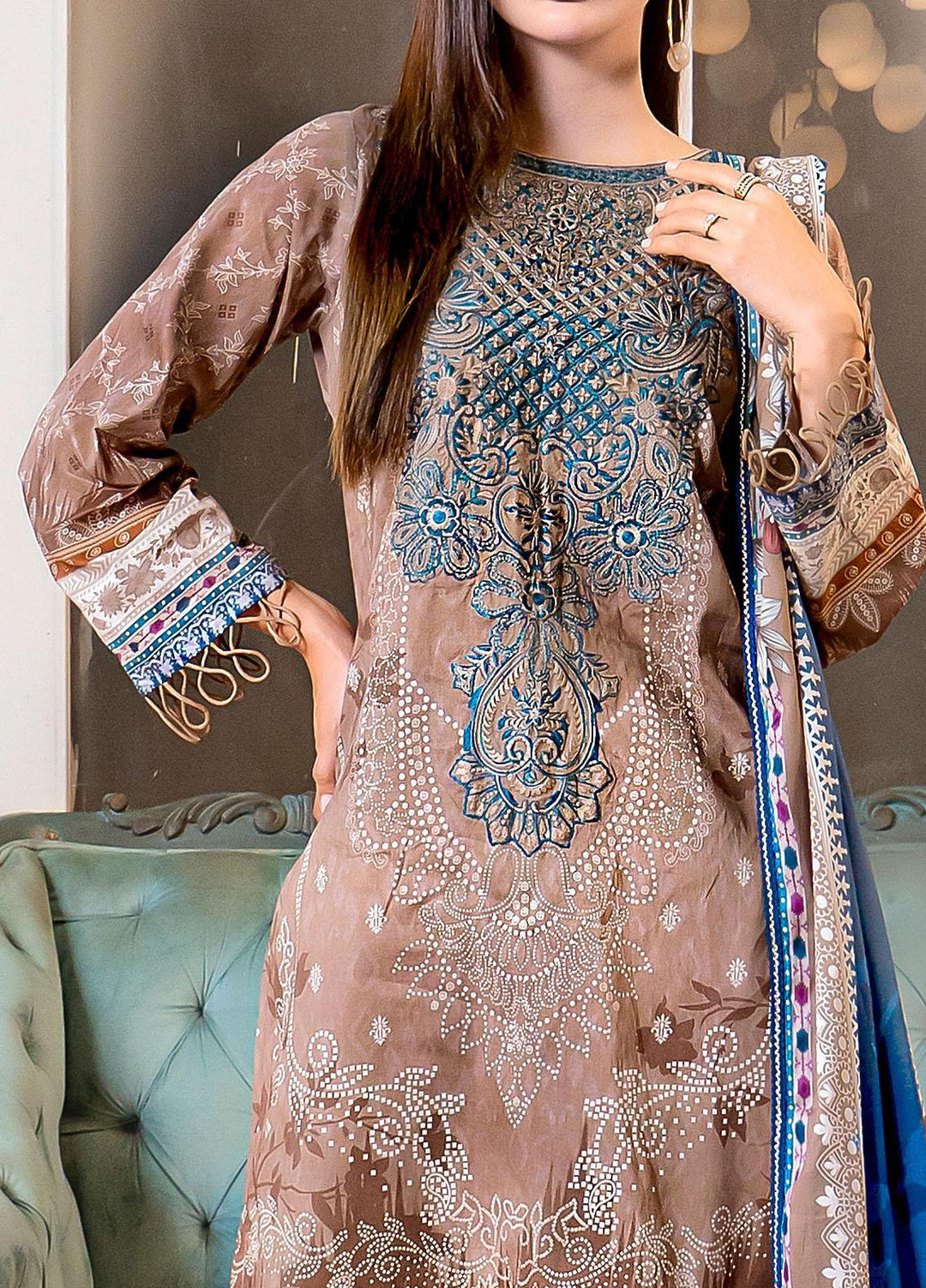 Florent Embroidered  Suits Unstitched 3 Piece FL23EW-V2 FL-8A - Summer Collection