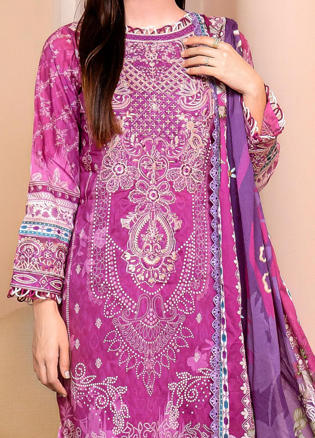 Florent Embroidered  Suits Unstitched 3 Piece FL23EW-V2 FL-8B - Summer Collection