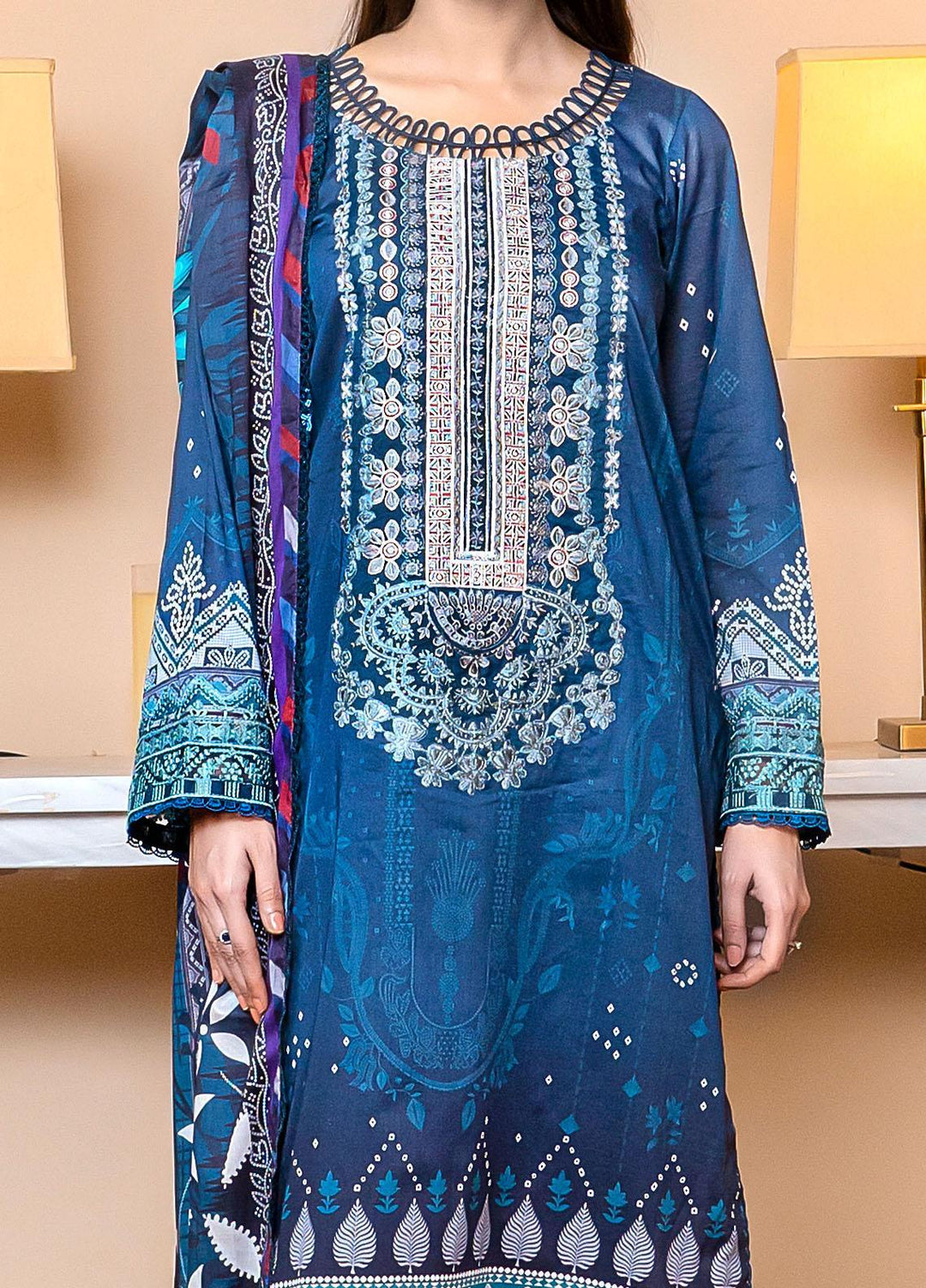 Florent Embroidered  Suits Unstitched 3 Piece FL23EW-V2 FL-9A - Summer Collection