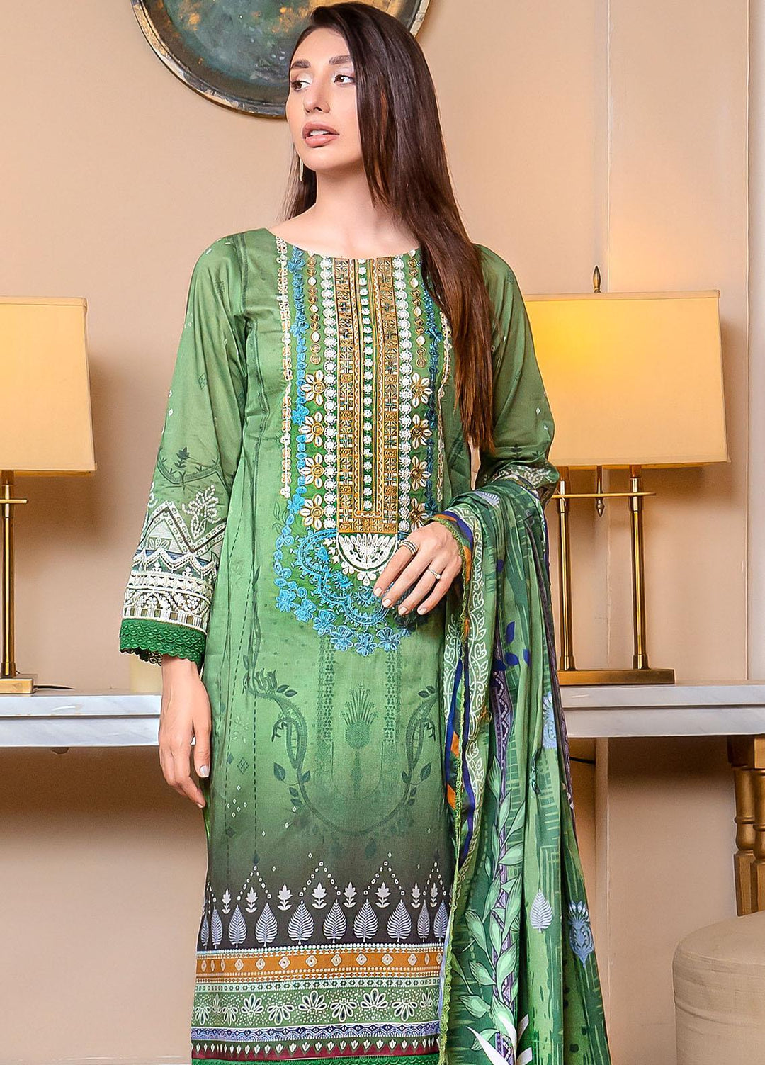Florent Embroidered  Suits Unstitched 3 Piece FL23EW-V2 FL-9B - Summer Collection