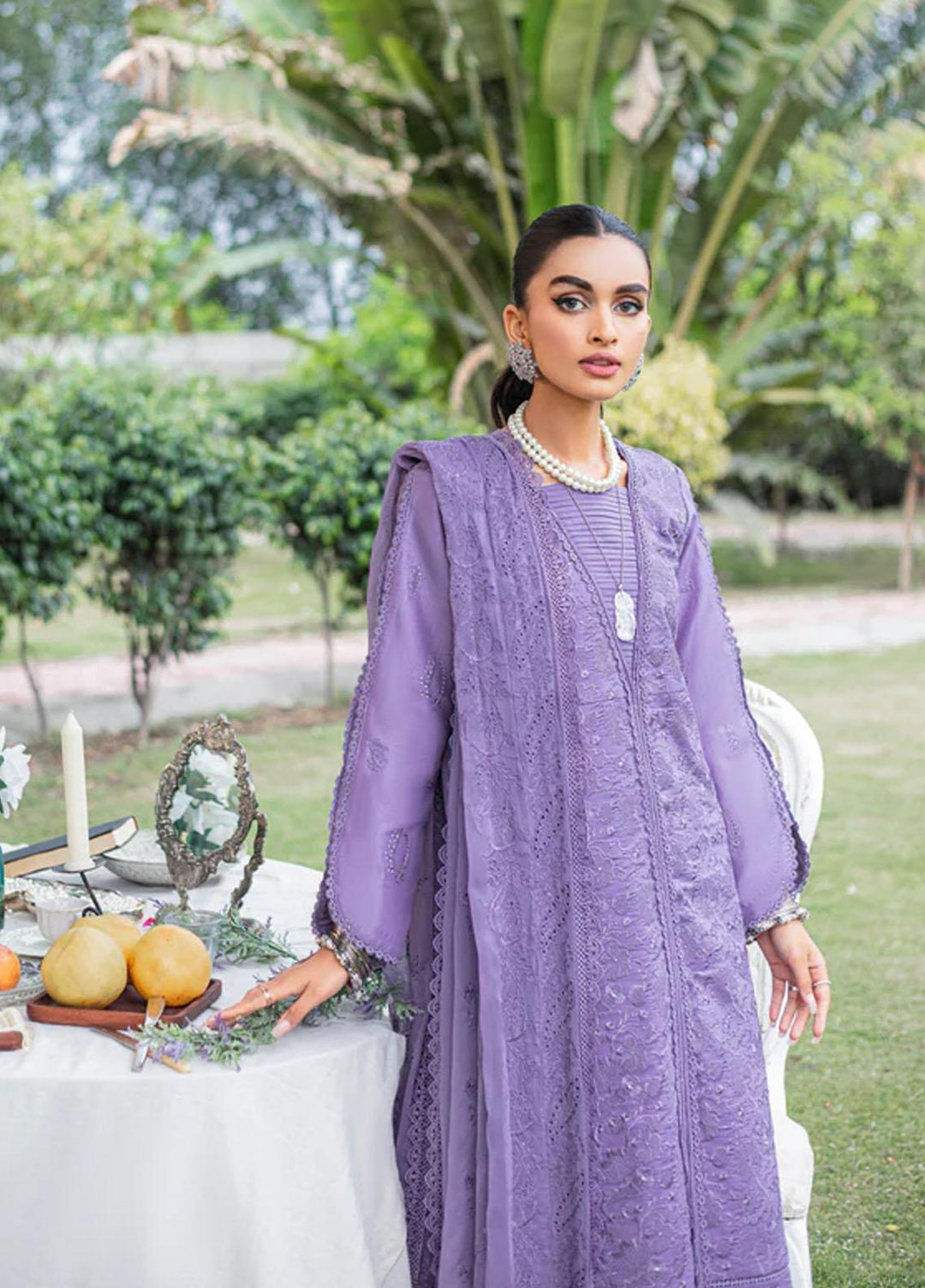 Florent Embroidered Lawn Suits Unstitched 3 Piece FL23LE FL-1A - Luxury Eid Collection