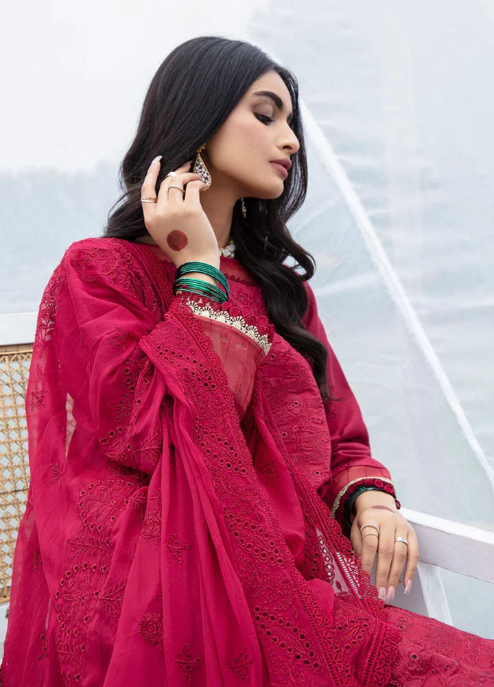 Florent Embroidered Lawn Suits Unstitched 3 Piece FL23LE FL-1B - Luxury Eid Collection