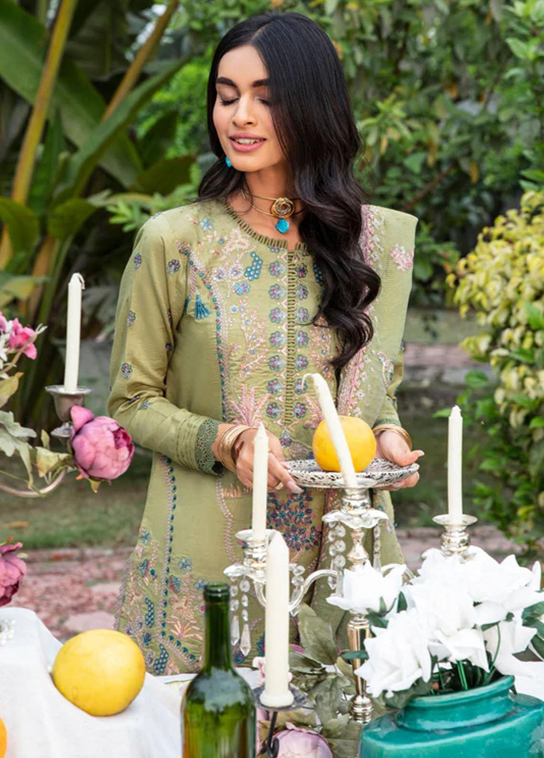 Florent Embroidered Lawn Suits Unstitched 3 Piece FL23LE FL-3A - Luxury Eid Collection