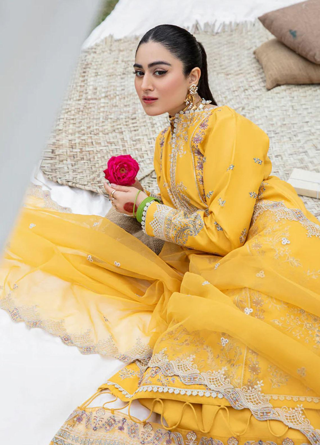 Florent Embroidered Lawn Suits Unstitched 3 Piece FL23LE FL-4A - Luxury Eid Collection