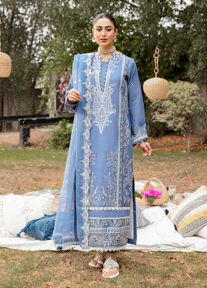 Florent Embroidered Lawn Suits Unstitched 3 Piece FL23LE FL-4B - Luxury Eid Collection