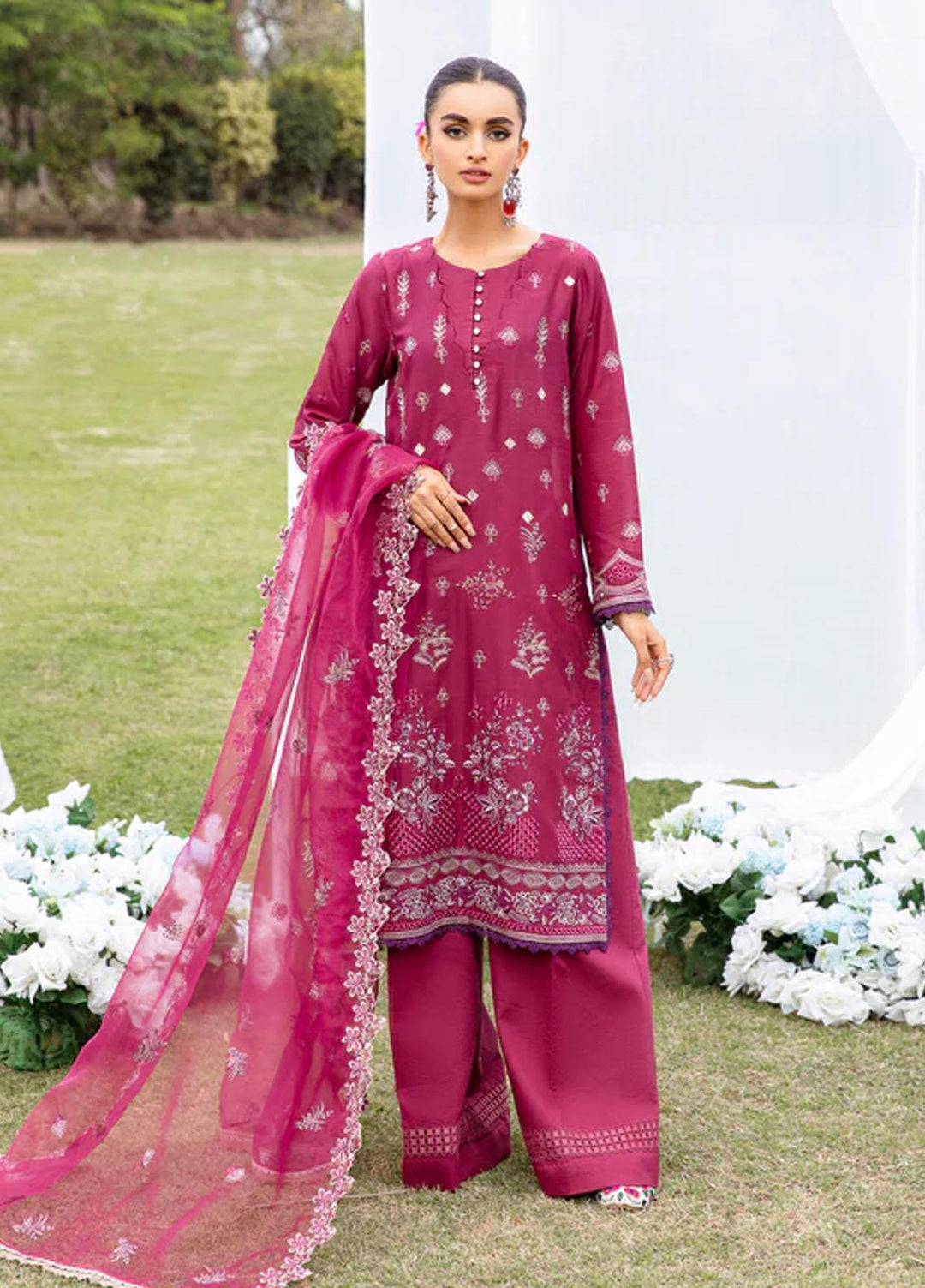 Florent Embroidered Lawn Suits Unstitched 3 Piece FL23LE FL-5A - Luxury Eid Collection