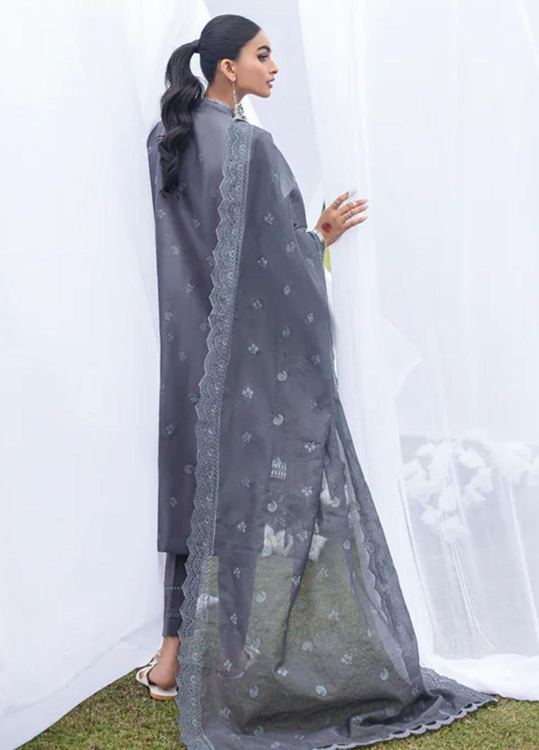 Florent Embroidered Lawn Suits Unstitched 3 Piece FL23LE FL-6B - Luxury Eid Collection