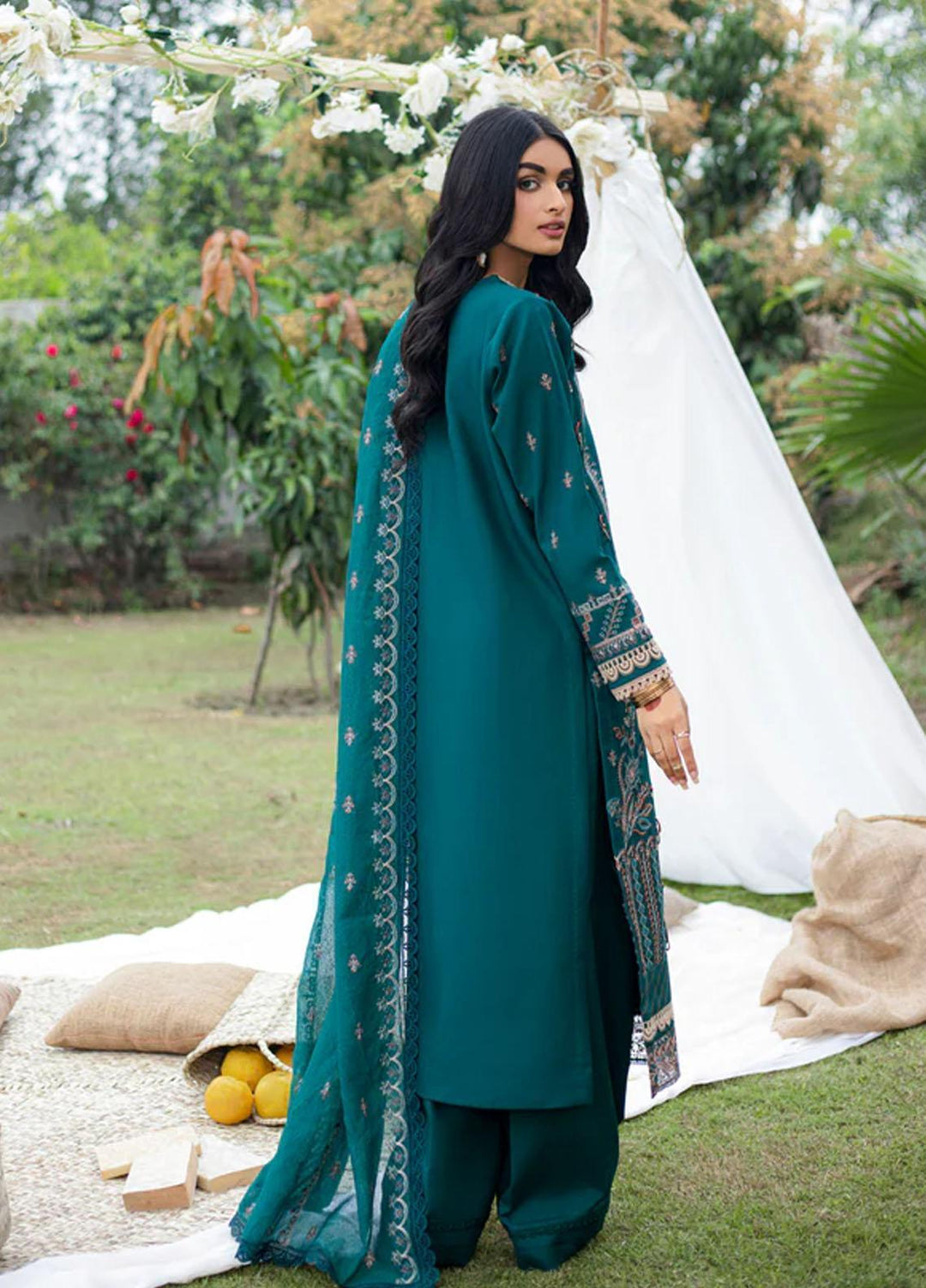 Florent Embroidered Lawn Suits Unstitched 3 Piece FL23LE FL-7B - Luxury Eid Collection