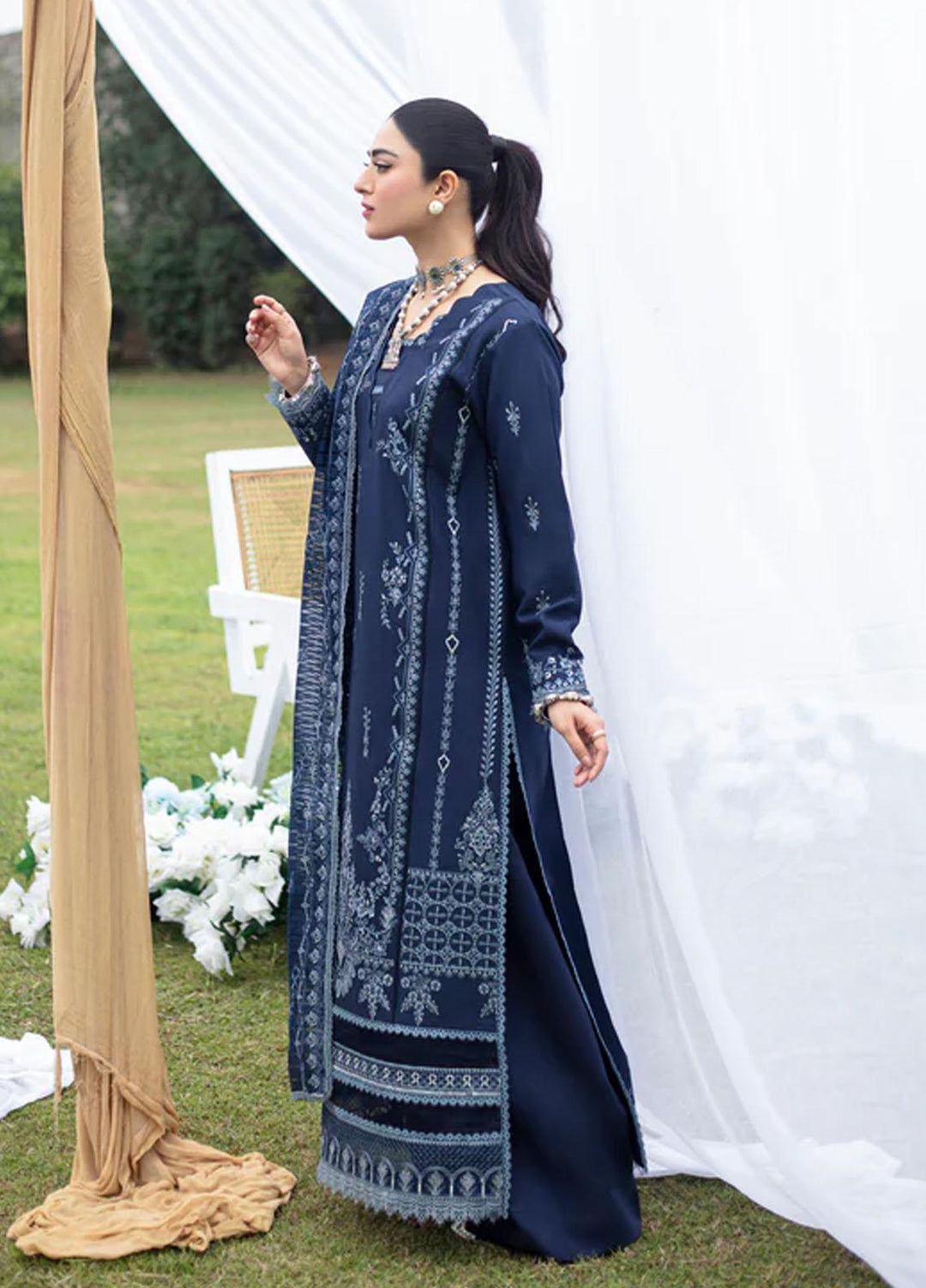 Florent Embroidered Lawn Suits Unstitched 3 Piece FL23LE FL-8A - Luxury Eid Collection