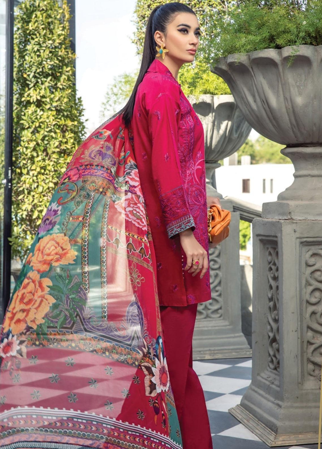 Florent Embroidered Lawn Suits Unstitched 3 Piece FL21LL D-02B - Summer Collection