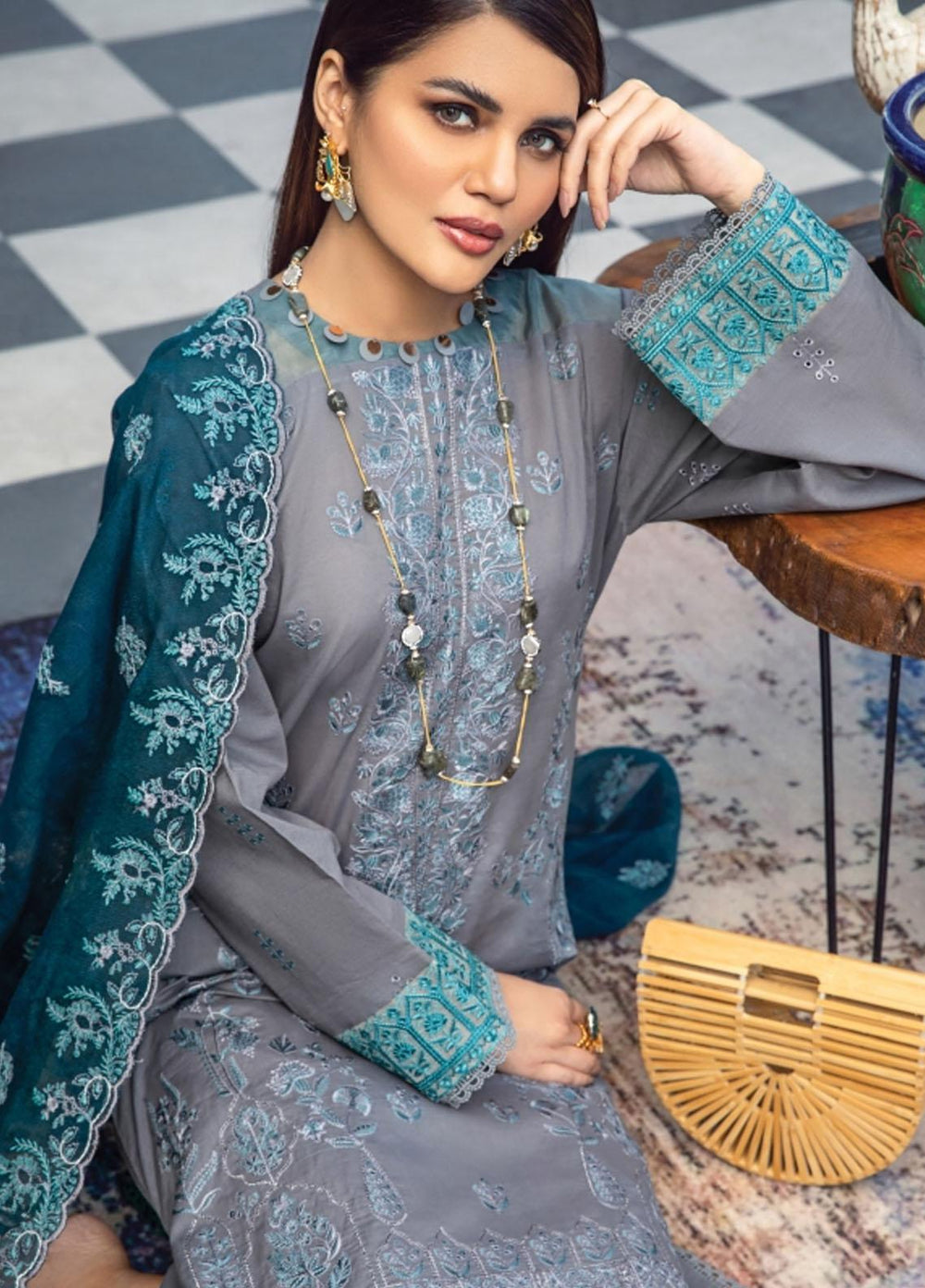 Florent Embroidered Lawn Suits Unstitched 3 Piece FL21LL D-03B - Summer Collection