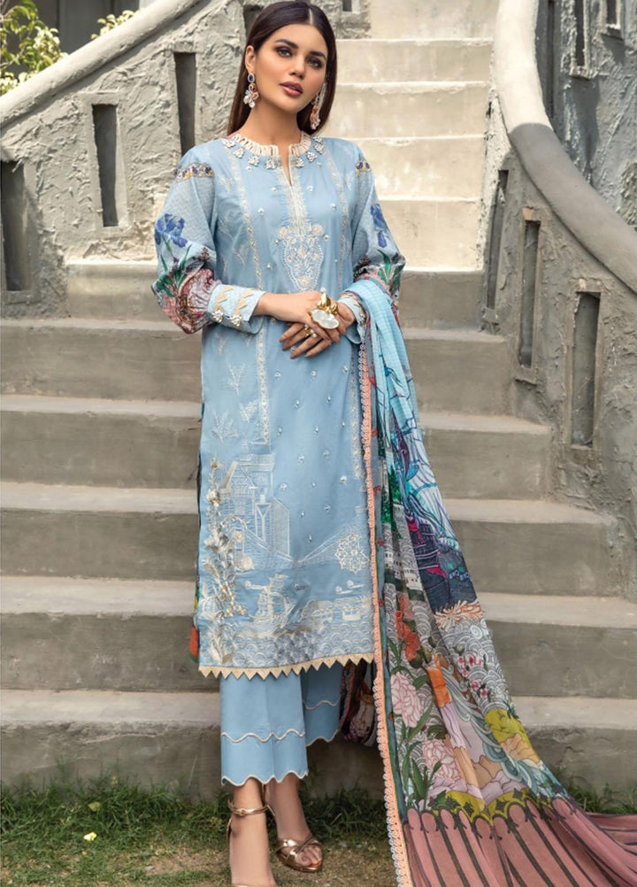Florent Embroidered Lawn Suits Unstitched 3 Piece FL21LL D-04A - Summer Collection