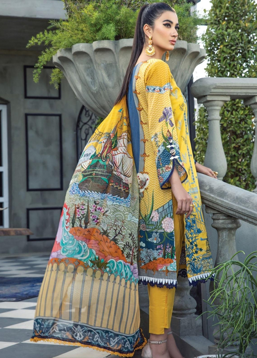 Florent Embroidered Lawn Suits Unstitched 3 Piece FL21LL D-04B - Summer Collection