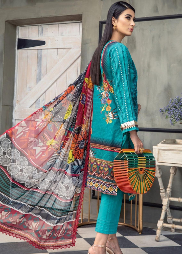 Florent Embroidered Lawn Suits Unstitched 3 Piece FL21LL D-05B - Summer Collection