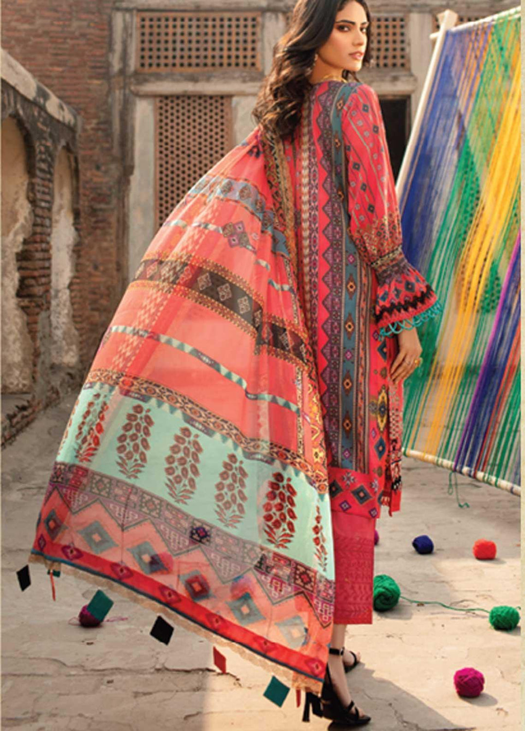 Florent Embroidered Lawn Suits Unstitched 3 Piece F21SS 1A - Luxury Collection