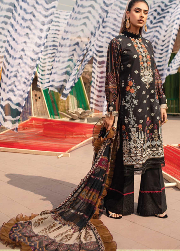 Florent Embroidered Lawn Suits Unstitched 3 Piece F21SS 1B - Luxury Collection