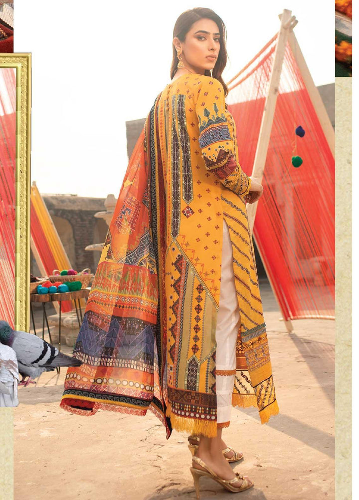 Florent Embroidered Lawn Suits Unstitched 3 Piece F21SS 2A - Luxury Collection