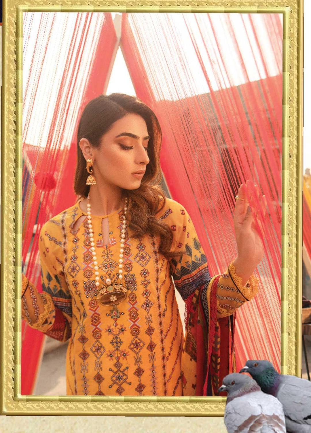 Florent Embroidered Lawn Suits Unstitched 3 Piece F21SS 2A - Luxury Collection