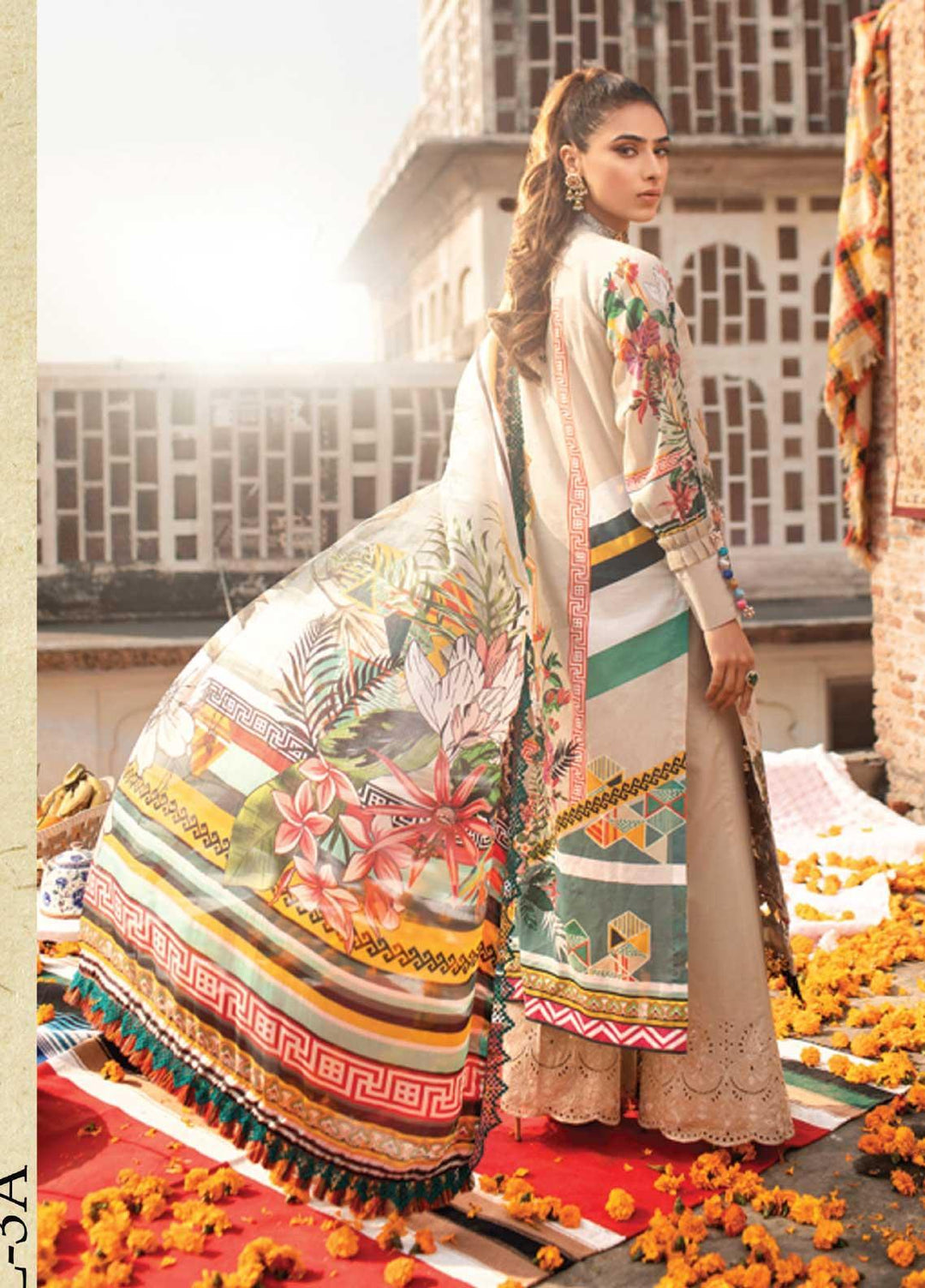 Florent Embroidered Lawn Suits Unstitched 3 Piece F21SS 3A - Luxury Collection