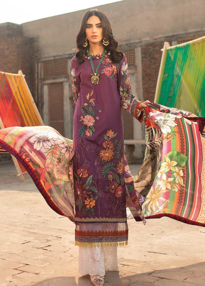 Florent Embroidered Lawn Suits Unstitched 3 Piece F21SS 3B - Luxury Collection