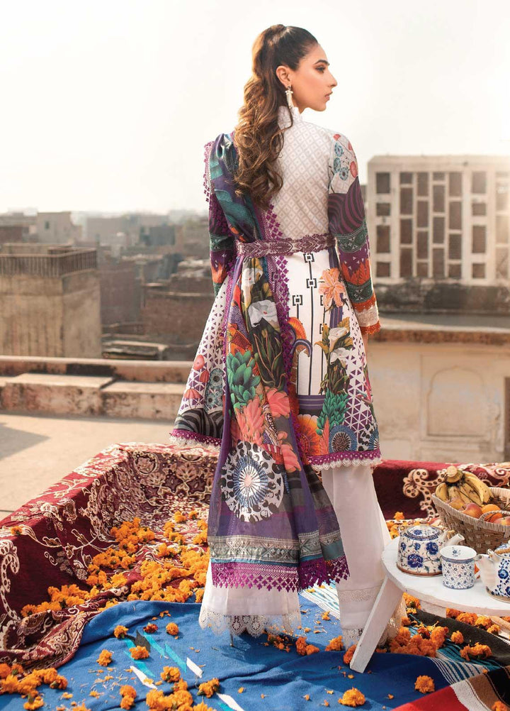 Florent Embroidered Lawn Suits Unstitched 3 Piece F21SS 4A - Luxury Collection