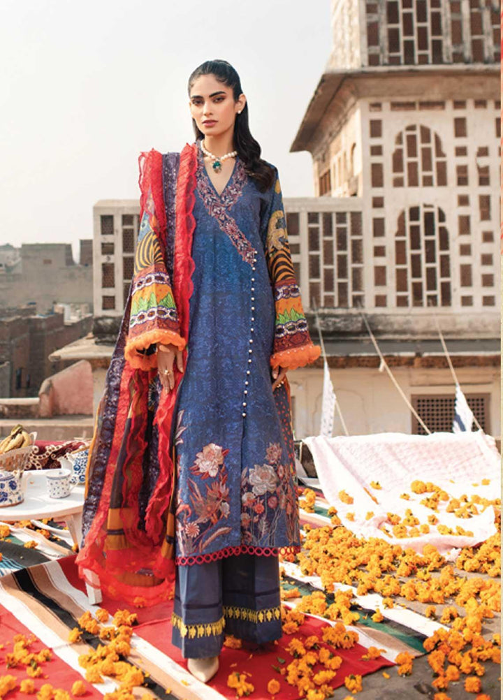 Florent Embroidered Lawn Suits Unstitched 3 Piece F21SS 4B - Luxury Collection