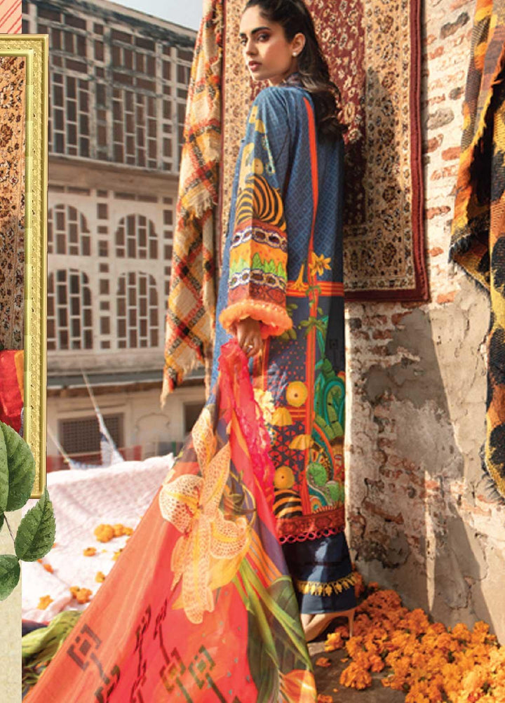 Florent Embroidered Lawn Suits Unstitched 3 Piece F21SS 4B - Luxury Collection