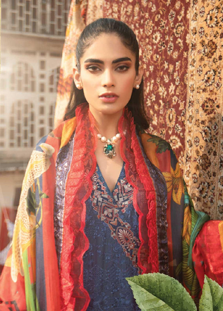Florent Embroidered Lawn Suits Unstitched 3 Piece F21SS 4B - Luxury Collection