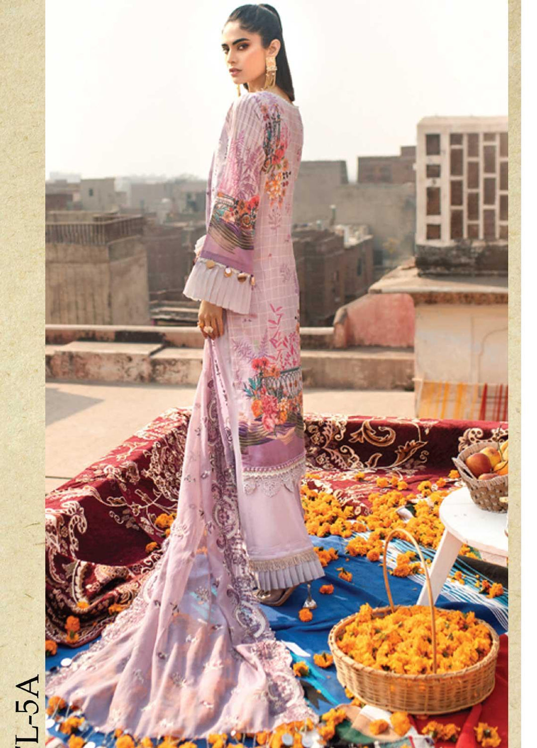 Florent Embroidered Lawn Suits Unstitched 3 Piece F21SS 5A - Luxury Collection