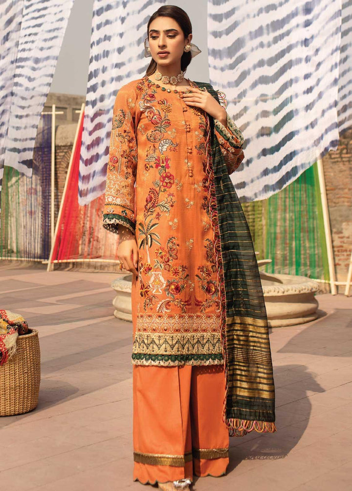 Florent Embroidered Lawn Suits Unstitched 3 Piece F21SS 6A - Luxury Collection