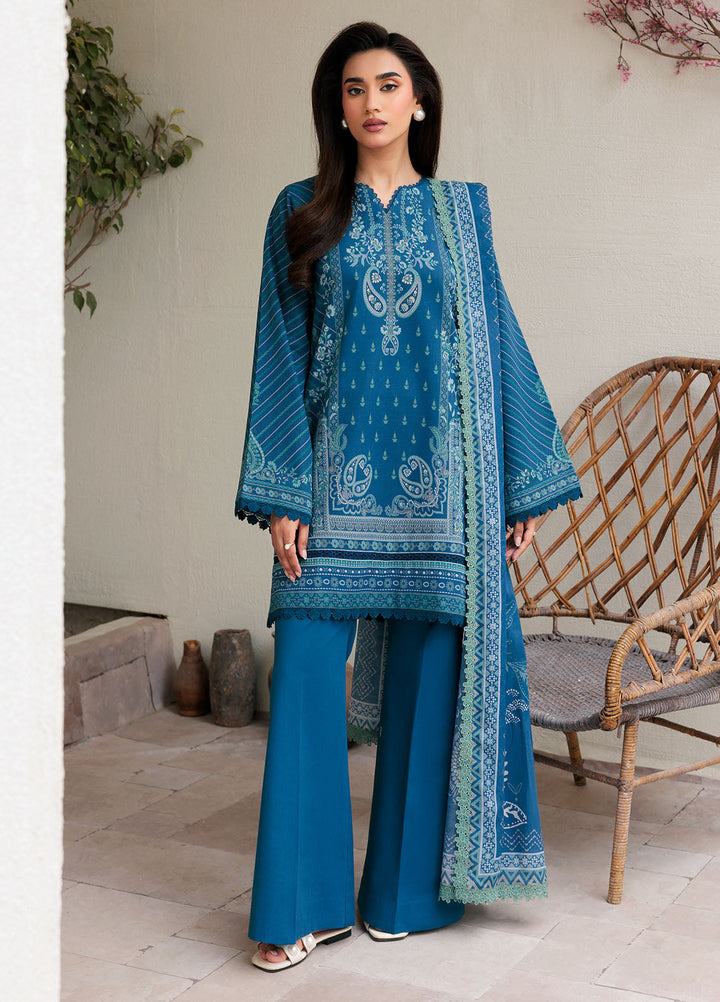 Florent Printed Lawn Suits Unstitched 3 Piece FL25PL FL-1A - Summer Collection