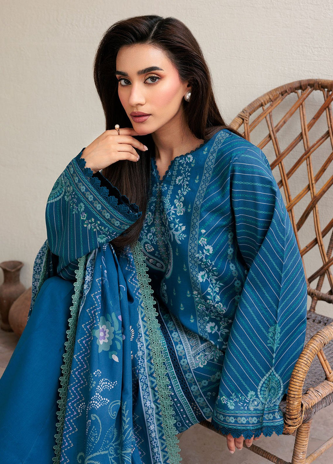 Florent Printed Lawn Suits Unstitched 3 Piece FL25PL FL-1A - Summer Collection