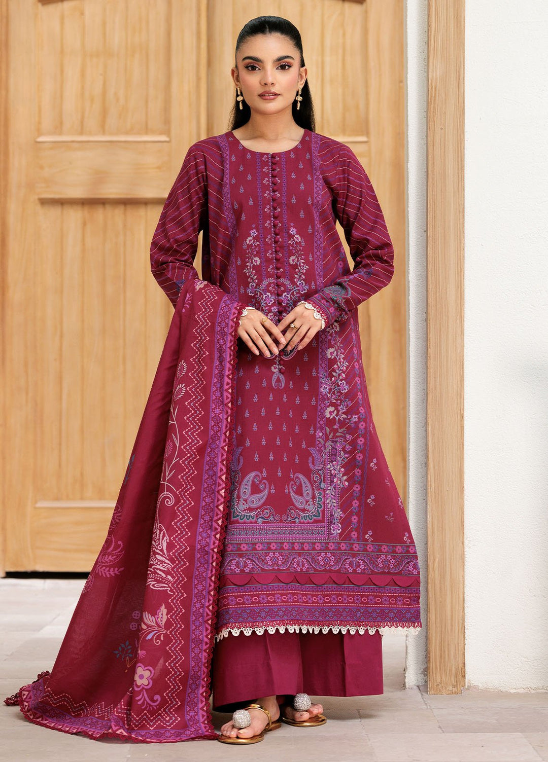 Florent Printed Lawn Suits Unstitched 3 Piece FL25PL FL-1B - Summer Collection