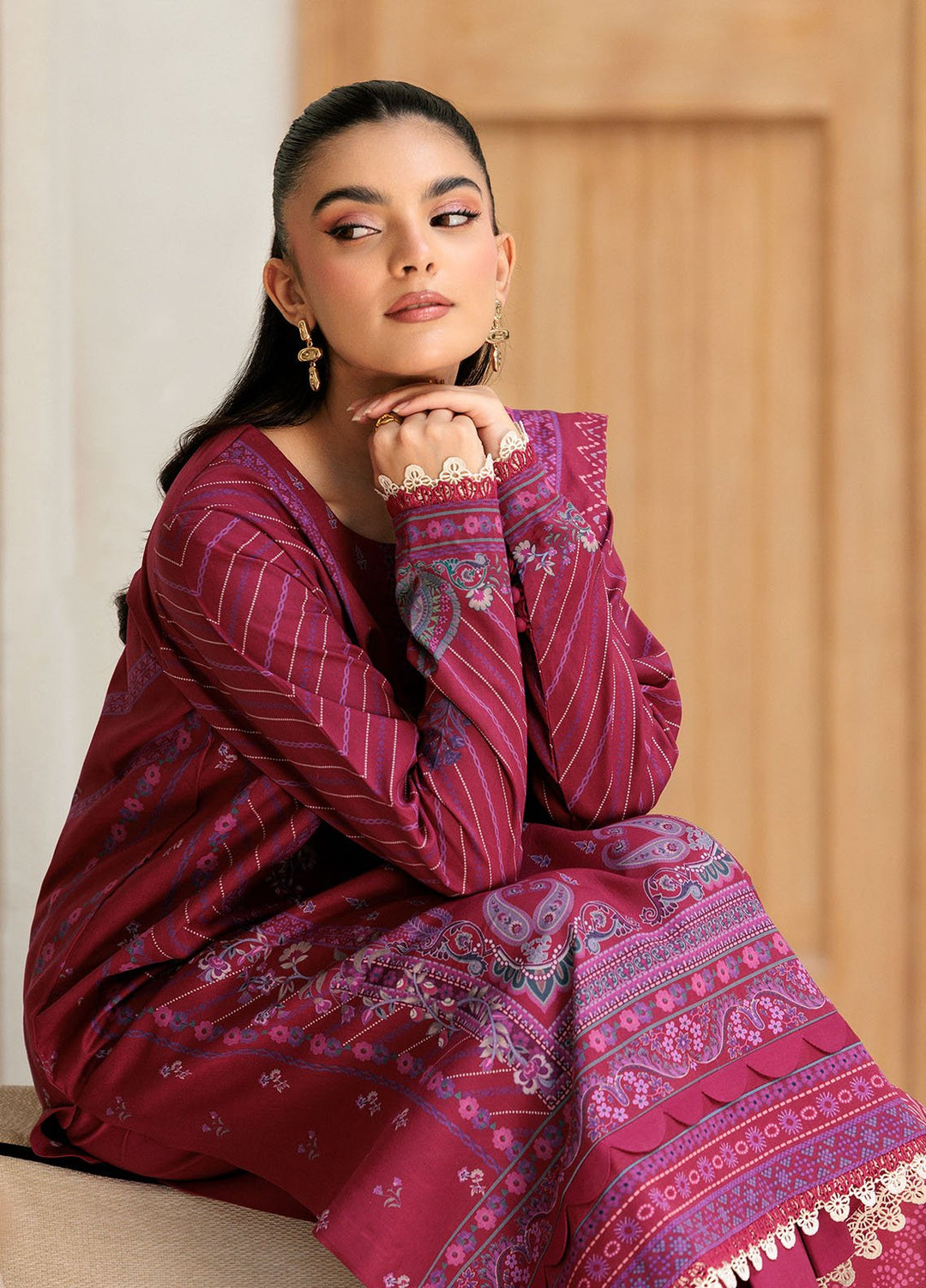 Florent Printed Lawn Suits Unstitched 3 Piece FL25PL FL-1B - Summer Collection