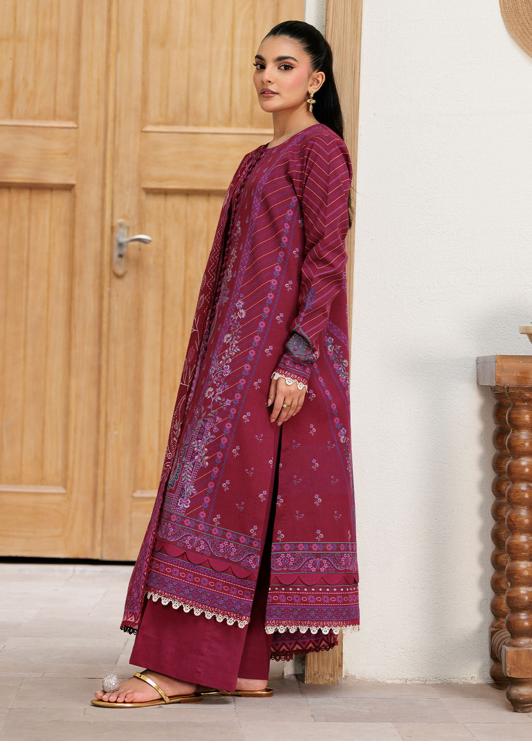 Florent Printed Lawn Suits Unstitched 3 Piece FL25PL FL-1B - Summer Collection