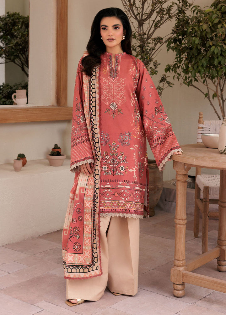 Florent Printed Lawn Suits Unstitched 3 Piece FL25PL FL-2A - Summer Collection