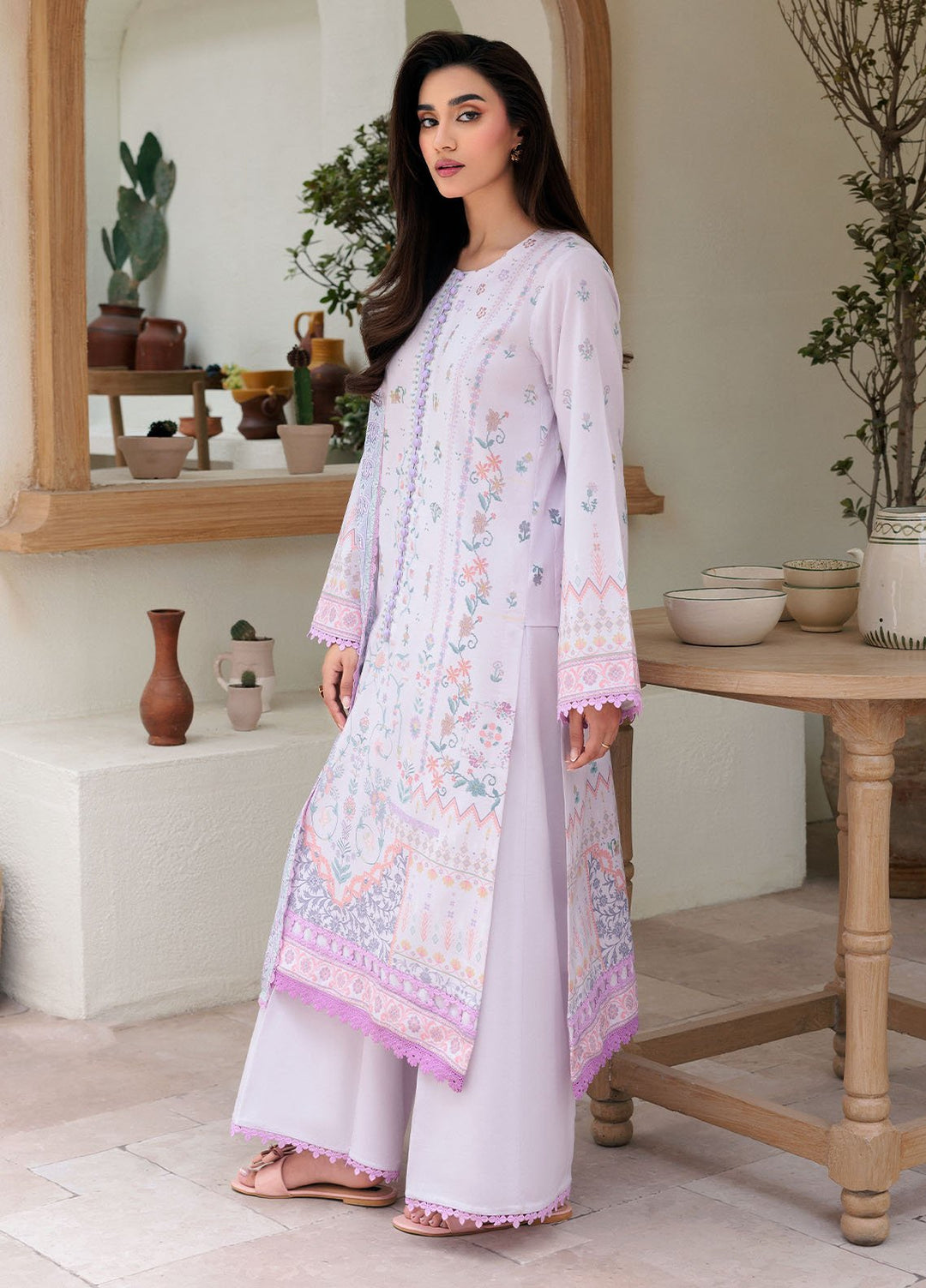 Florent Printed Lawn Suits Unstitched 3 Piece FL25PL FL-3A - Summer Collection