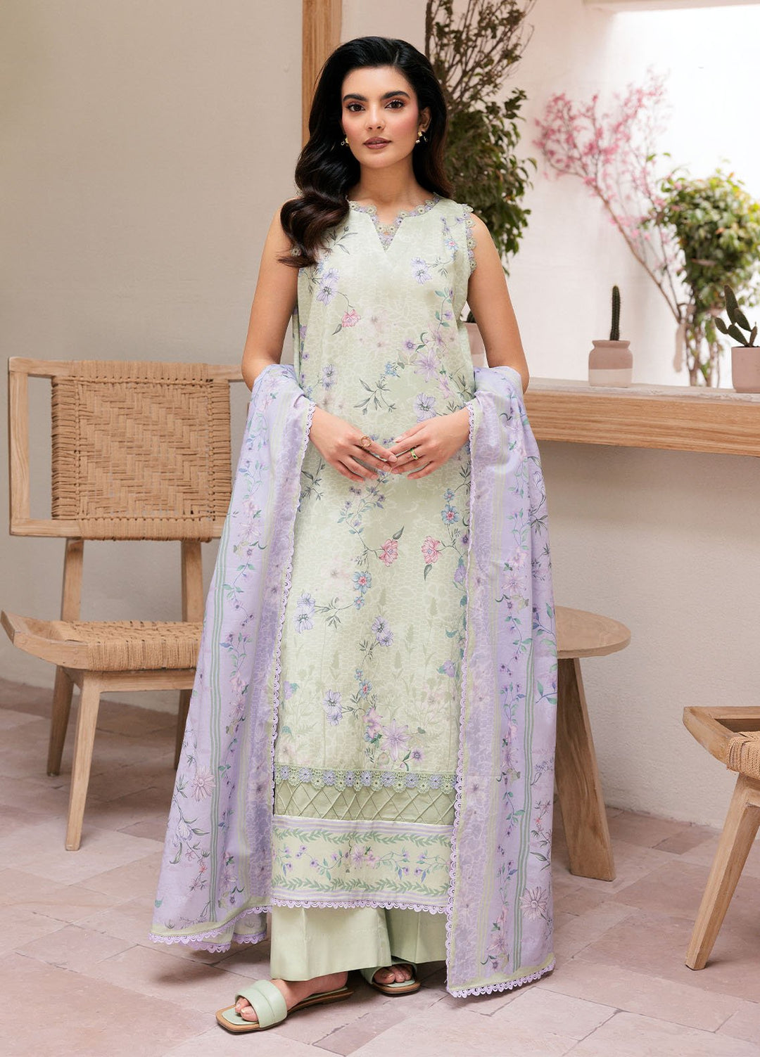 Florent Printed Lawn Suits Unstitched 3 Piece FL25PL FL-6A - Summer Collection