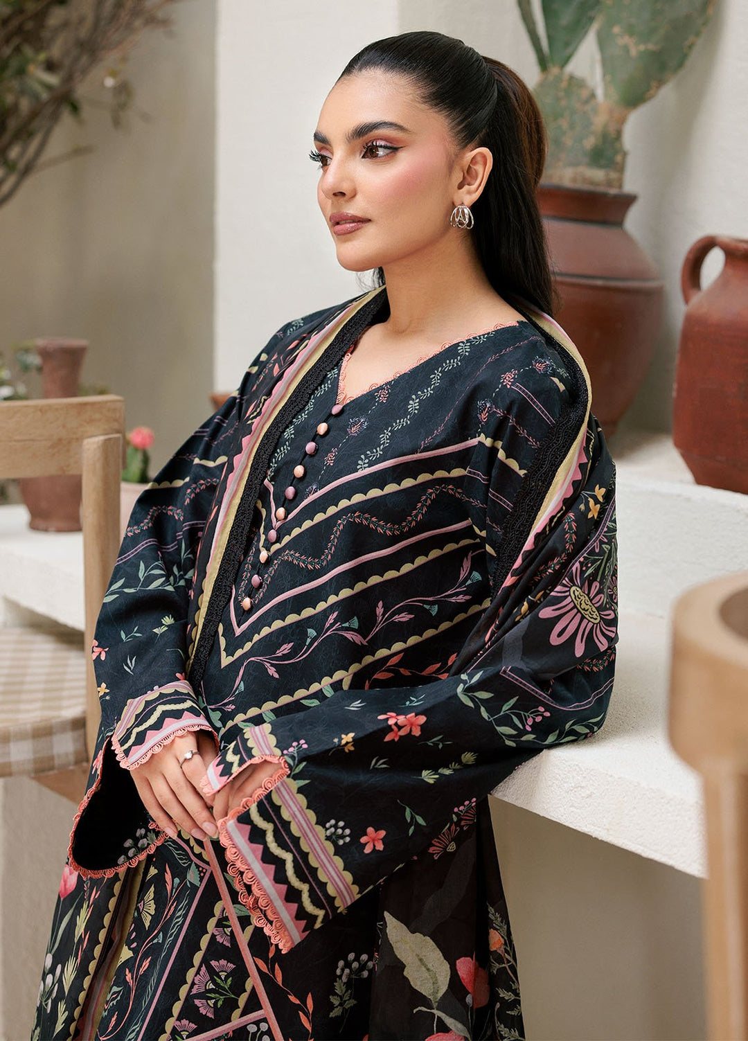 Florent Printed Lawn Suits Unstitched 3 Piece FL25PL FL-7B - Summer Collection