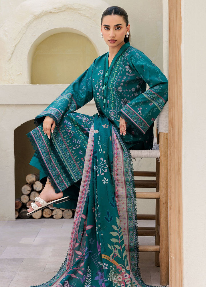 Florent Printed Lawn Suits Unstitched 3 Piece FL25PL FL-8A - Summer Collection